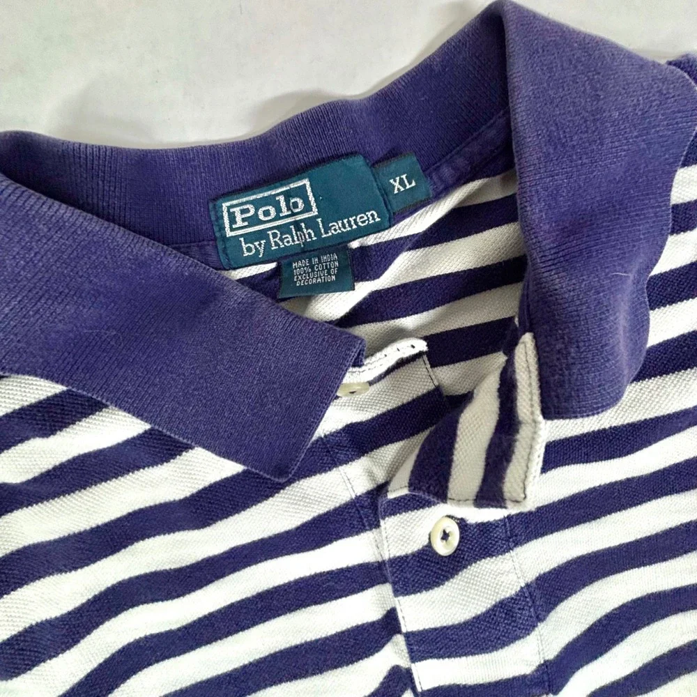 Polo Ralph Lauren Striped Polo Shirt Mens‎ XL Red Pony Logo Faded LSU GUC
